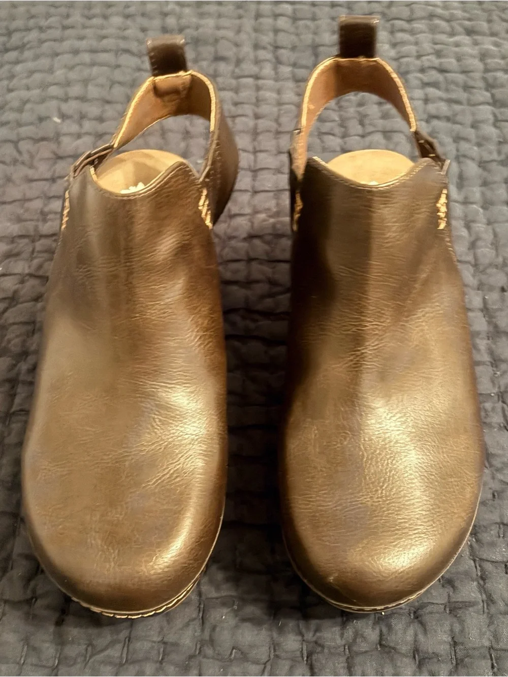 Yellow Box Brown Faux-Leather Platform Clog Mules - Picture 3 of 6